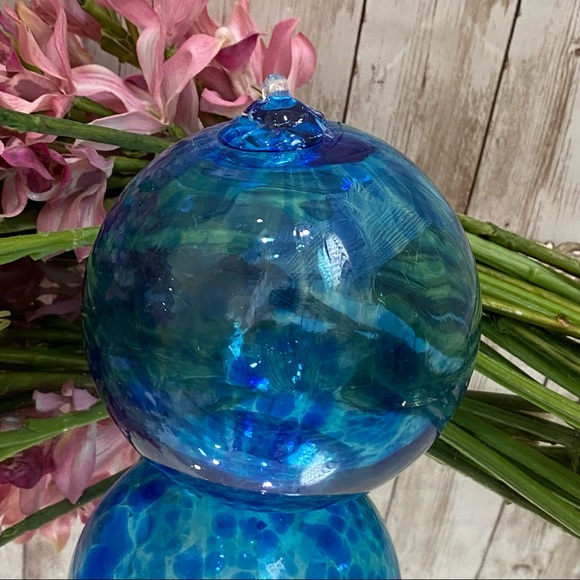Blue Handblown Heavy Glass 4” Large Ornament - Picture 8 of 12